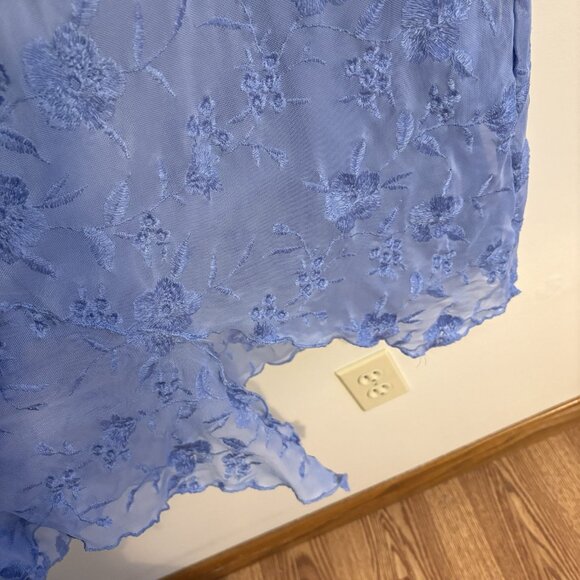 Arula Women 2X Blue Floral Lace Y2K 90s Slinky Allison Maxi Slip Dress NWOT - Picture 5 of 11